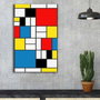 Wallity FAMOUSART-020 Lienzo Decorativo de Piet Mondrian 45 x 70 cm